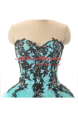 Beauteous Sleeveless Lace Up Floor Length Appliques Homecoming Dress