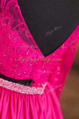 Sweet Beading and Lace Prom Gown Teal Zipper Long Sleeves Mini Length