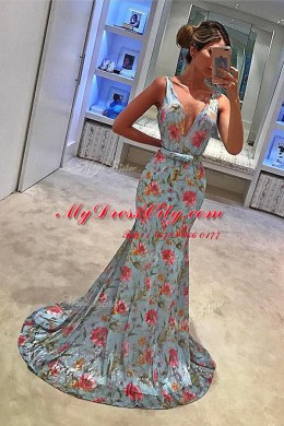 Mermaid Sleeveless Sweep Train Bowknot Zipper