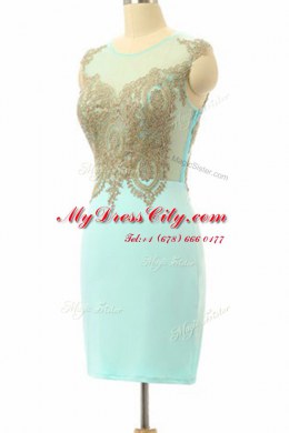 Sumptuous Mini Length Turquoise Prom Party Dress Bateau Sleeveless Side Zipper