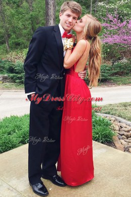 Sleeveless Backless Floor Length Ruching