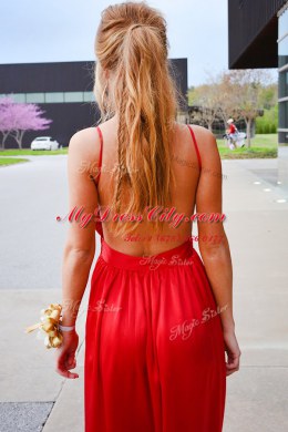 Sleeveless Backless Floor Length Ruching