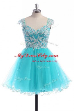 Glamorous Sleeveless Backless Knee Length Appliques Cocktail Dress