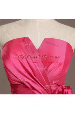 Knee Length A-line Sleeveless Coral Red Prom Dresses Lace Up