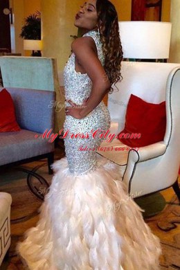 Spectacular Mermaid Champagne Sleeveless Sequined Zipper Pageant Dress for Teens for Prom