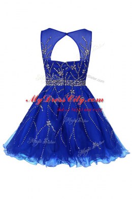 Tulle Sleeveless Knee Length and Beading