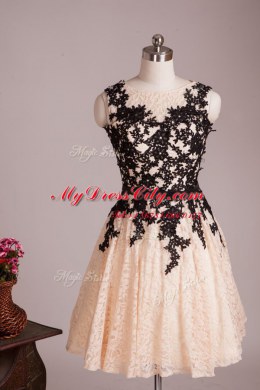 New Arrival Champagne Scoop Zipper Lace Club Wear Sleeveless