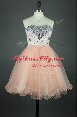 Sumptuous Sweetheart Sleeveless Tulle Womens Evening Dresses Sashes ribbons Zipper