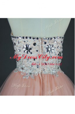 Sumptuous Sweetheart Sleeveless Tulle Womens Evening Dresses Sashes ribbons Zipper