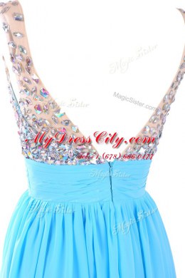 Luxurious Chiffon Sleeveless Floor Length and Beading