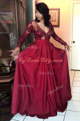 Stunning Long Sleeves Beading and Appliques and Pleated Zipper Homecoming Dress