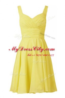 Off The Shoulder Sleeveless Prom Gown Knee Length Pleated Turquoise Chiffon