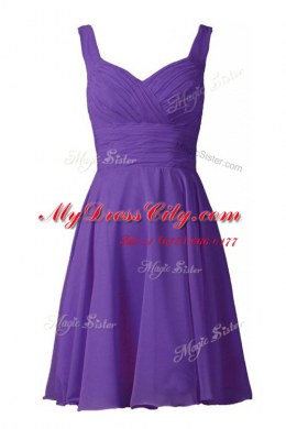 Off The Shoulder Sleeveless Prom Gown Knee Length Pleated Turquoise Chiffon