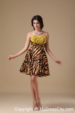 Multi-color A-line Sweetheart Mini-length Leopard Prom Dress