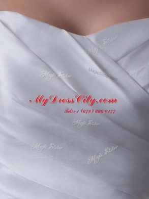 Gorgeous White Bridal Gown Sweetheart Sleeveless Brush Train Lace Up