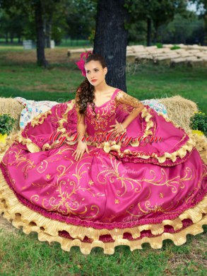 Fitting Off the Shoulder Sleeveless Floor Length Beading and Embroidery Lace Up Sweet 16 Dress with Fuchsia