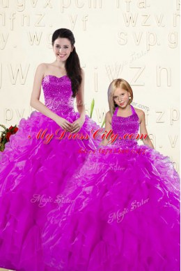 Classical Floor Length Ball Gowns Sleeveless Purple Sweet 16 Dress Lace Up