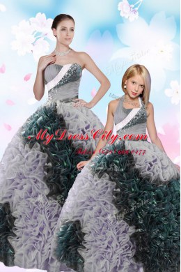 Designer Multi-color Ball Gowns Taffeta Sweetheart Sleeveless Sequins and Pick Ups Floor Length Lace Up Quinceanera Dresses