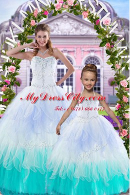 Floor Length Multi-color Ball Gown Prom Dress Sweetheart Sleeveless Lace Up