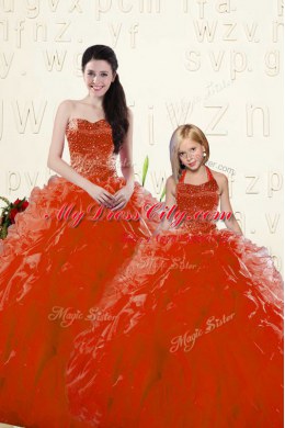 Long Sleeves Lace Up Floor Length Beading and Ruffles Sweet 16 Dresses