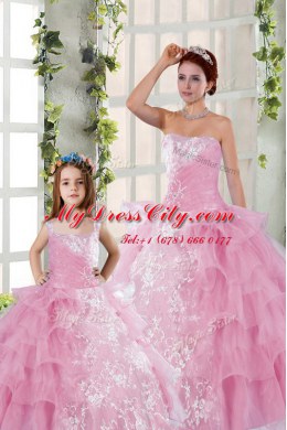 Spectacular Organza Sleeveless Floor Length 15 Quinceanera Dress and Beading and Ruffled Layers and Ruching