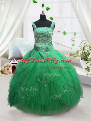 Eye-catching Floor Length Ball Gowns Sleeveless Turquoise Womens Party Dresses Lace Up