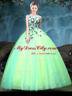 Gorgeous Sleeveless Appliques Lace Up Sweet 16 Dress