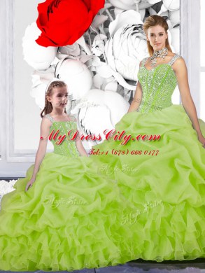 Sleeveless Lace Up Floor Length Beading and Ruffles and Pick Ups Sweet 16 Dress