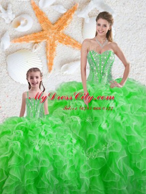 Floor Length 15 Quinceanera Dress Sweetheart Sleeveless Lace Up