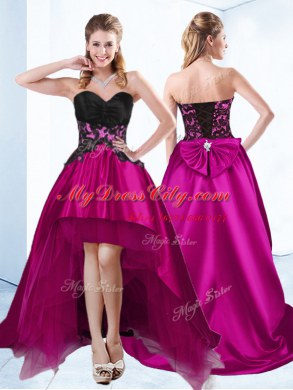 Sleeveless Appliques Lace Up Junior Homecoming Dress