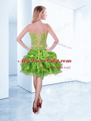 Excellent Sleeveless Organza Lace Up Cocktail Dresses for Prom and Party