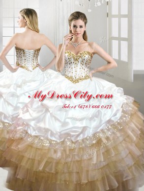 Glamorous Multi-color Sweetheart Neckline Beading and Pick Ups Quinceanera Gowns Sleeveless Lace Up