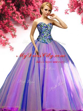Multi-color Sweetheart Neckline Beading Quinceanera Dresses Sleeveless Lace Up
