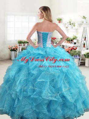 Floor Length Hot Pink Sweet 16 Dress Sweetheart Sleeveless Lace Up