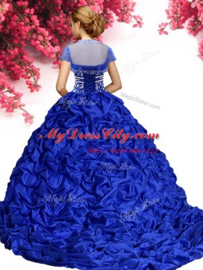 Popular Pick Ups Royal Blue Quinceanera Gown Sweetheart Sleeveless Brush Train Lace Up