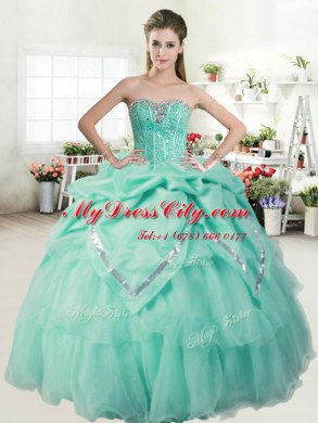 Admirable Sleeveless Lace Up Beading and Pick Ups Sweet 16 Dresses