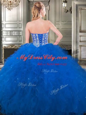 Sweet Three Piece Fuchsia Sweetheart Neckline Beading and Ruffles Vestidos de Quinceanera Sleeveless Lace Up