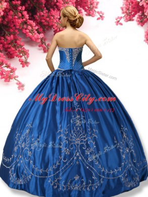 Sleeveless Taffeta Floor Length Lace Up Sweet 16 Dresses in Wine Red with Embroidery