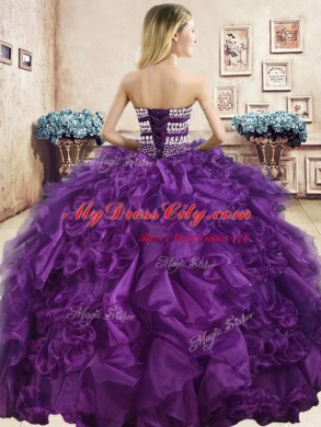 Discount Navy Blue Sweet 16 Dresses Military Ball and Sweet 16 and Quinceanera and For with Beading and Ruffles Sweetheart Sleeveless Lace Up