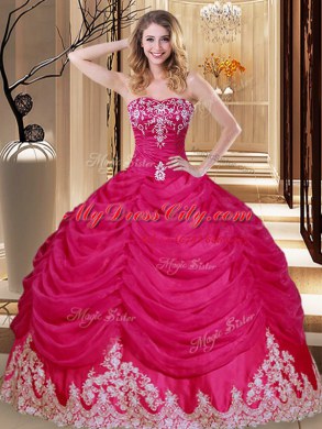Pick Ups Hot Pink Sleeveless Tulle Lace Up Quince Ball Gowns for Military Ball and Sweet 16 and Quinceanera