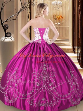 Strapless Sleeveless Lace Up Vestidos de Quinceanera Purple Taffeta