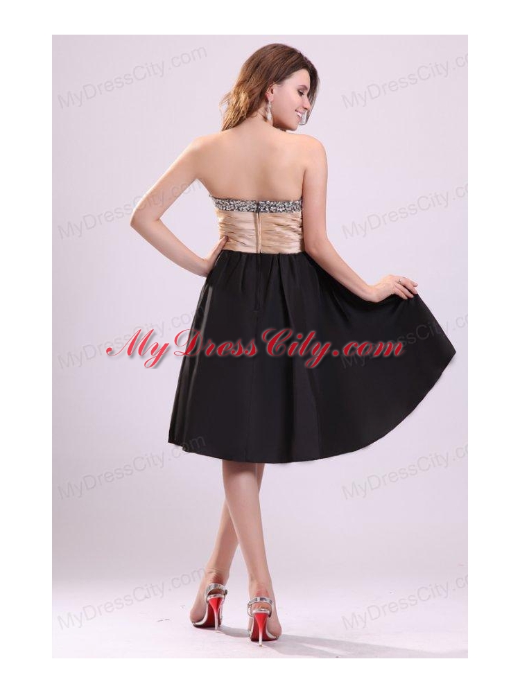 Discount A-line Sweetheart Knee-length Beading Taffeta Prom Dress