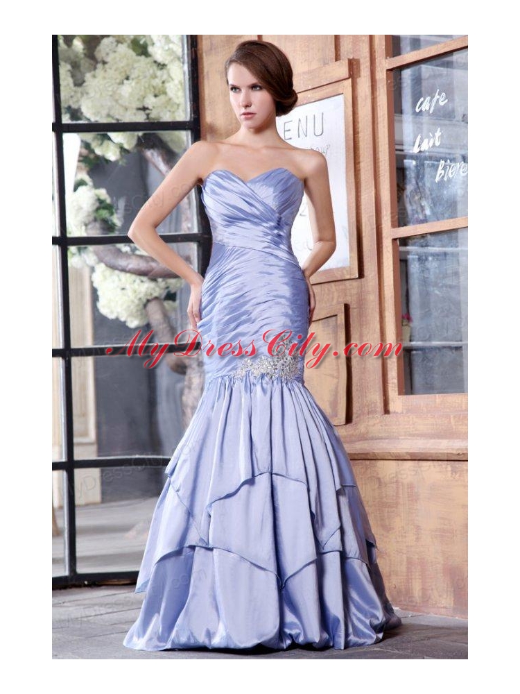 Mermaid Lavender Sweetheart Appliques with Beading Prom Dress