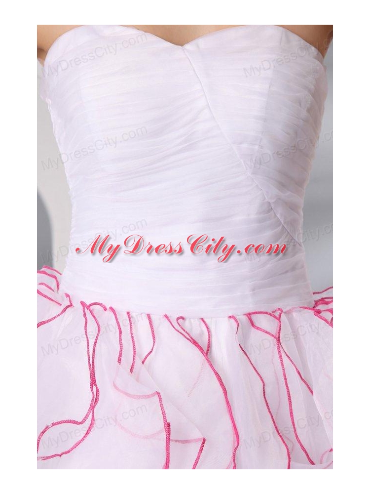 White Princess Sweetheart Knee-length Prom Cocktail Dress
