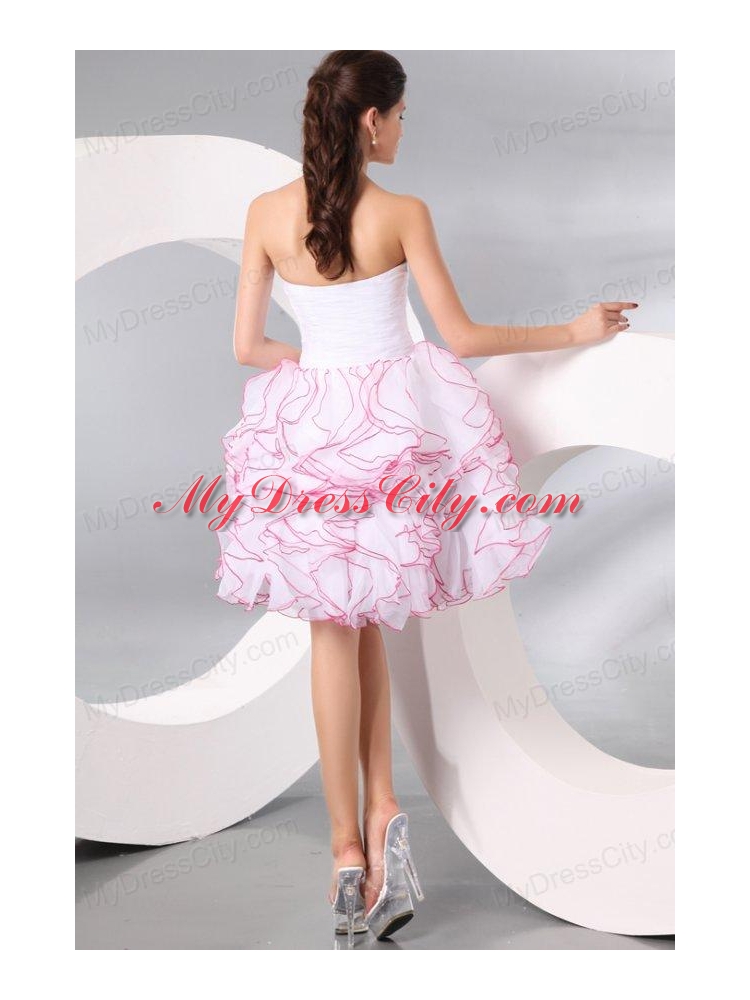 White Princess Sweetheart Knee-length Prom Cocktail Dress