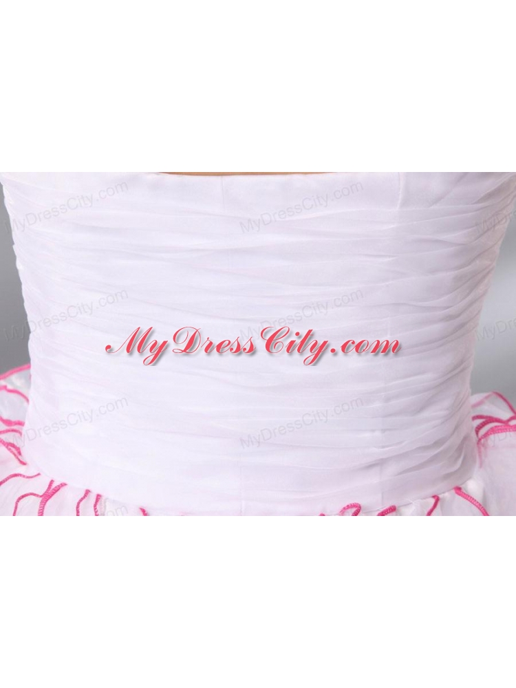 White Princess Sweetheart Knee-length Prom Cocktail Dress