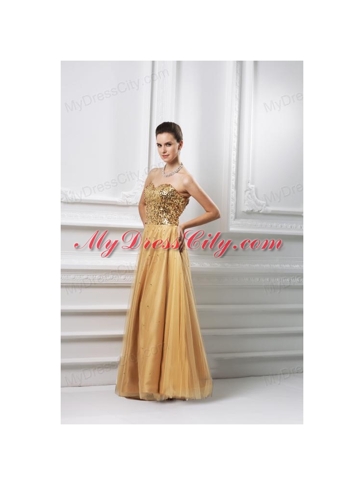 A-line Sweetheart Beading Organza Floor-length Prom Dress