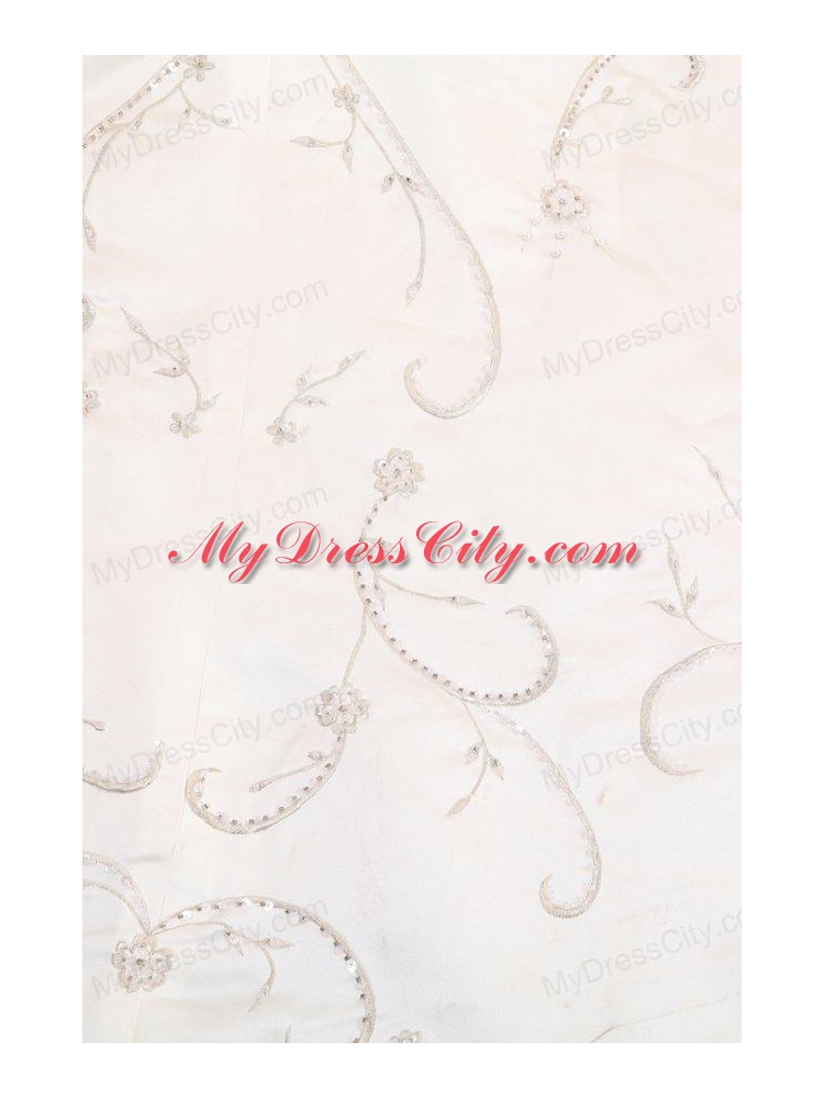 A-Line Sweetheart Taffeta Embroidery and Beading Wedding Dress