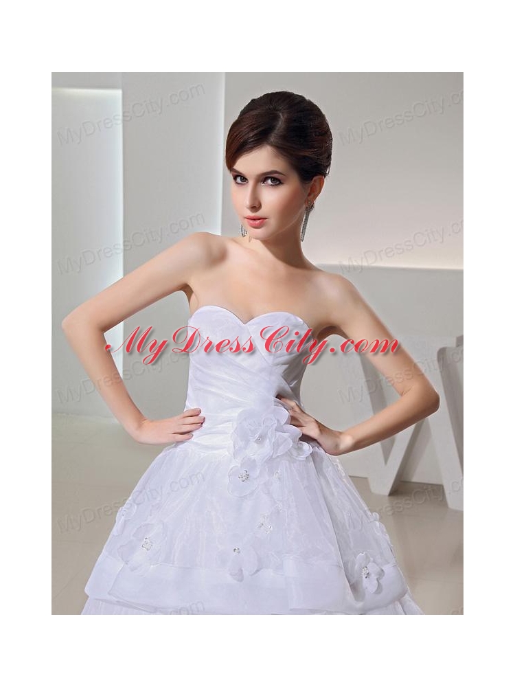 2014 Spring White Ball Gown Sweetheart Paillette Ruffled Layers Wedding Dress