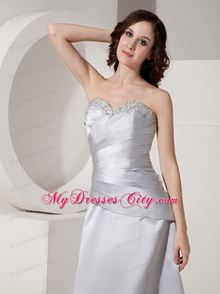 Gray Beaded Sweetheart Ankle-length Mothers Dress with Corset Back